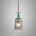 Glass bar counter chandelier with macaron crystal design and adjustable height mechanism