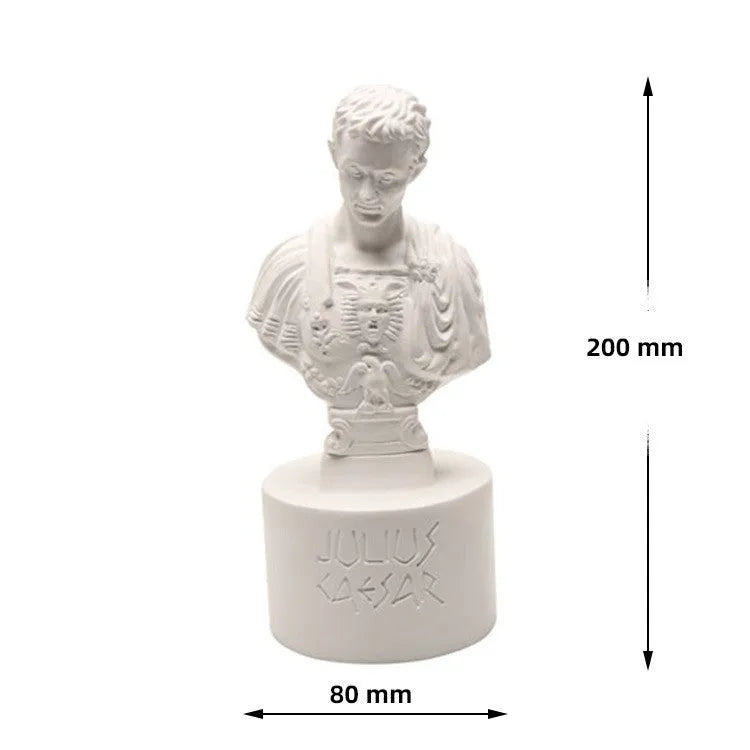 White synthetic resin American creative character modelling pen holder on a desk.