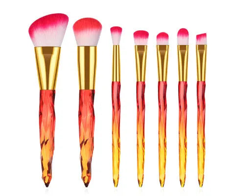 10-piece makeup brush set with crystal diamond handles and artificial fibre bristles in four colour options