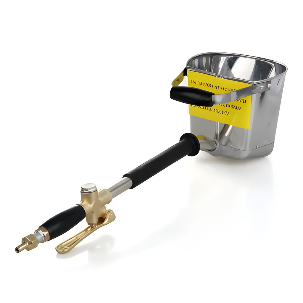 KDL-8876 automatic pneumatic paint spray gun with aluminium body and stainless steel components for wall and roof coatings.