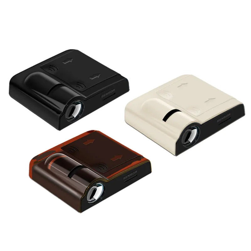 Compact black car decorative projection radium lamp with ABS plastic shell.