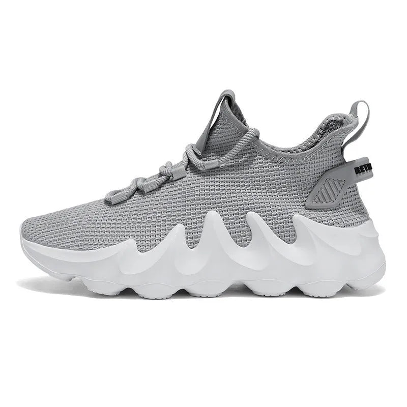 Men's black sock-like low-top sport shoes with a flat heel and round toe on a white background.
