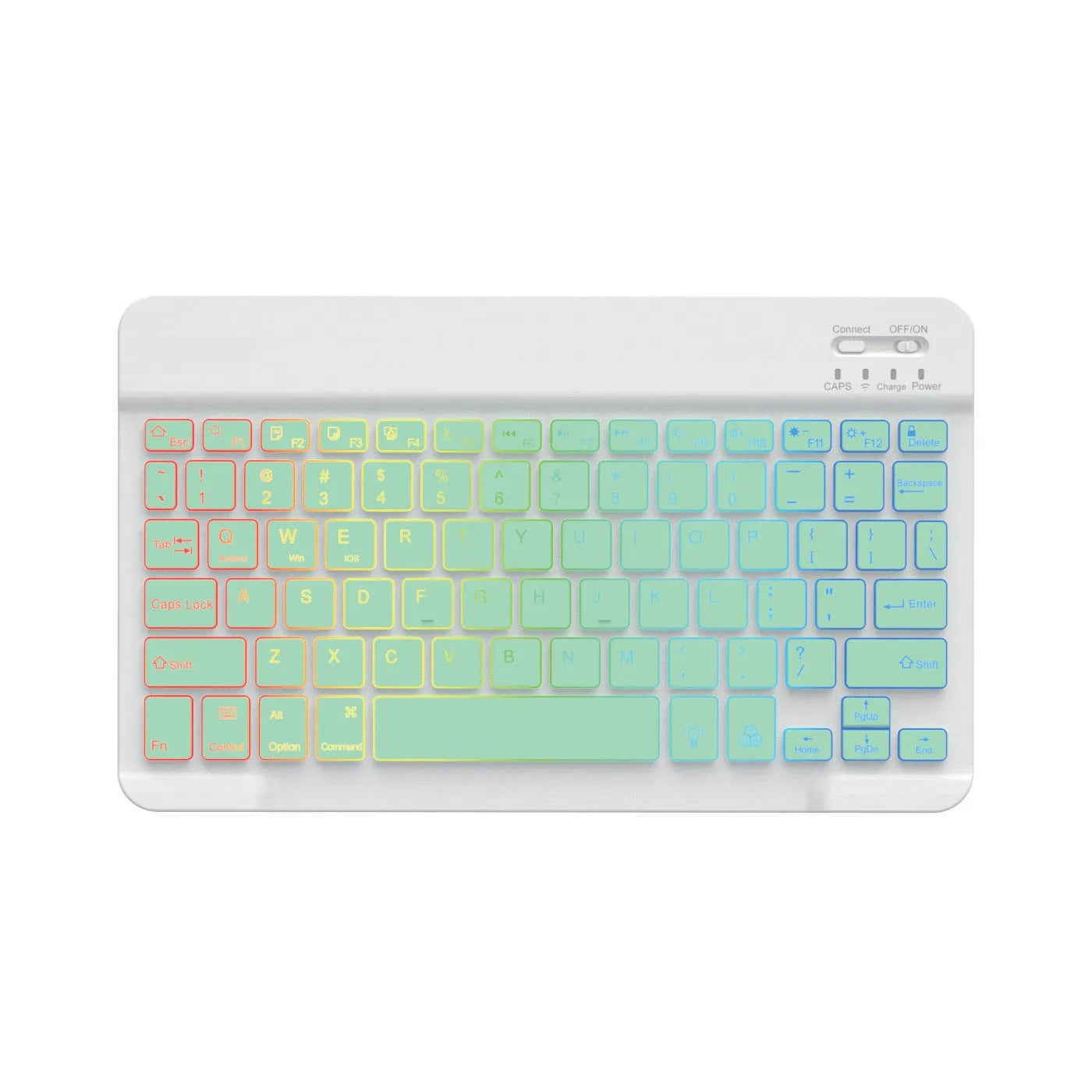 10-inch backlit Bluetooth keyboard with colourful light options for mobile phone and tablet connection