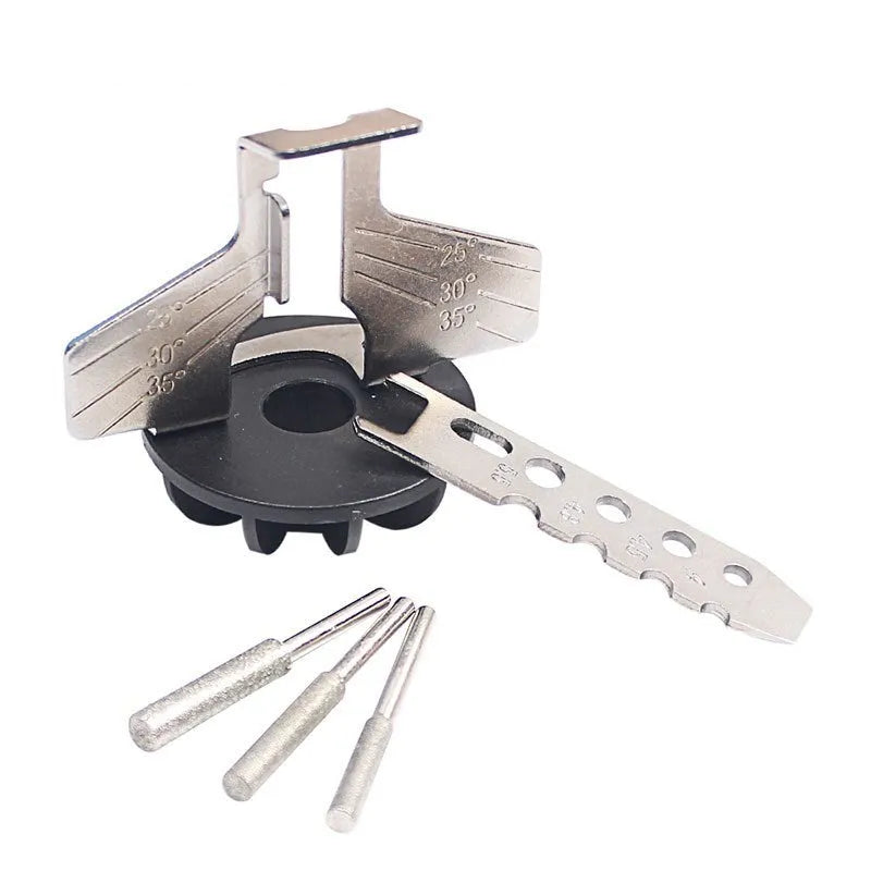 Silver-coloured mini electric chain grinder accessory for band saw blades, 20mm long.
