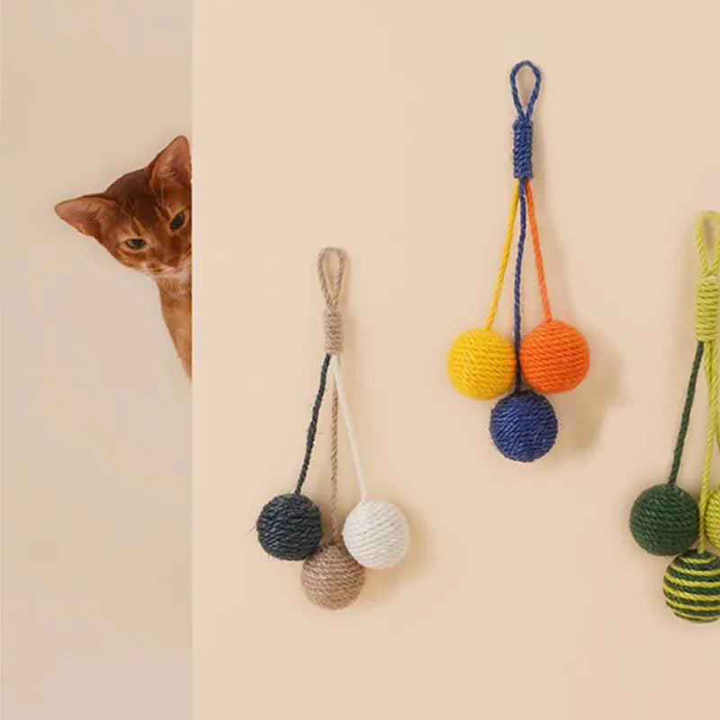 Bite-resistant cat toy set with teaser stick and catnip balls measuring 255mm