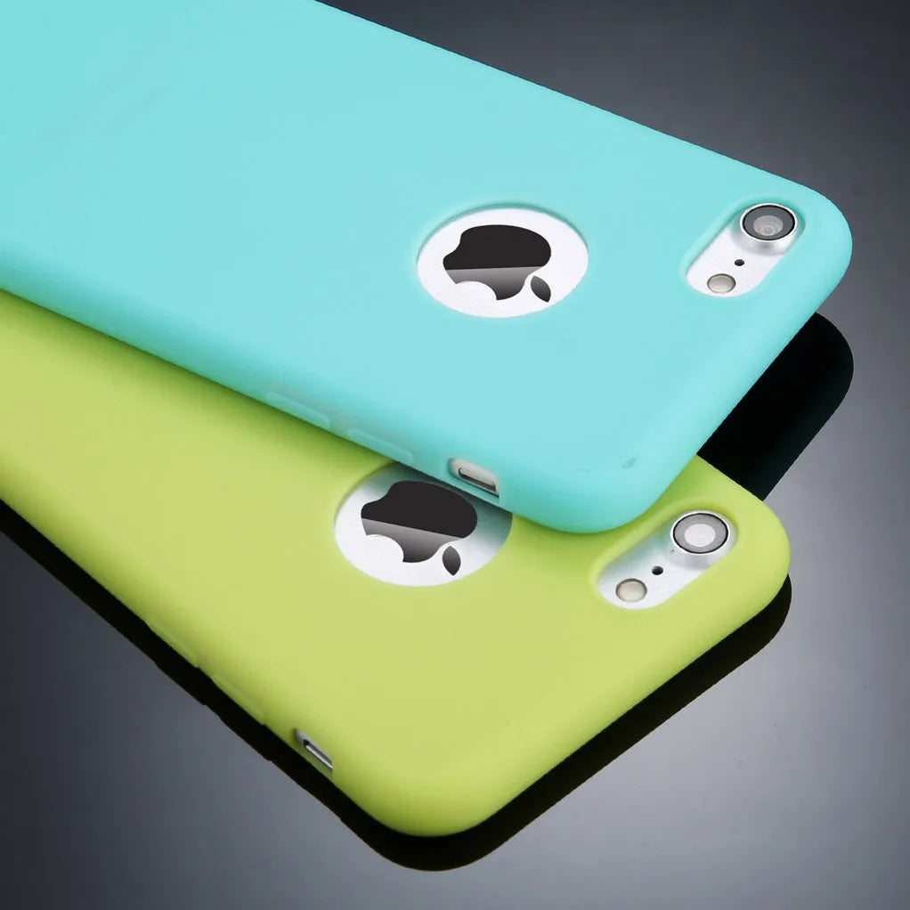 Soft silicon TPU phone case in candy colours for iPhone models