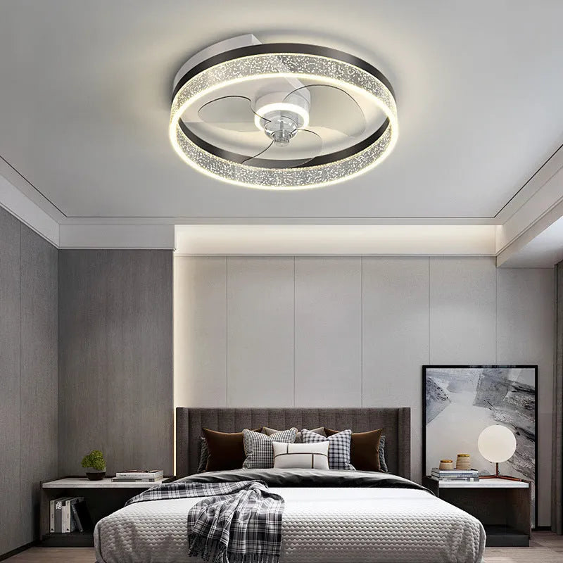 Simple modern Nordic ceiling lamp with fan for children's rooms in iron construction
