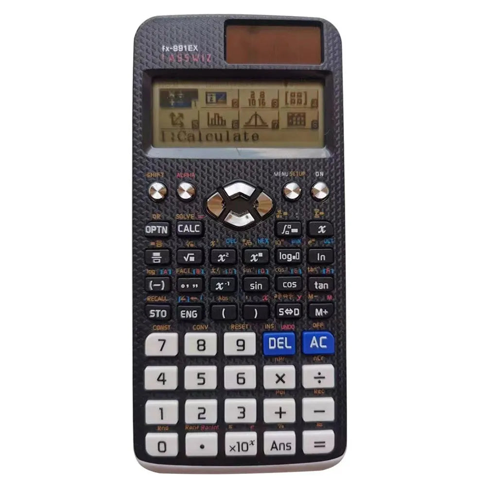 CASIO 991EX solar scientific calculator in black, blue, or pink colour options