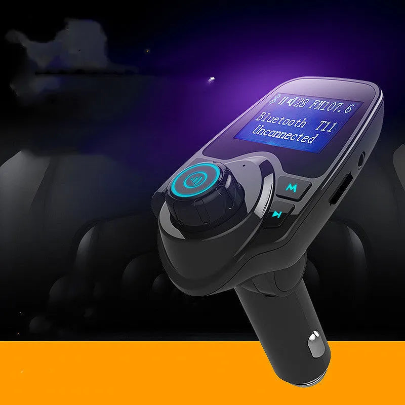 Black car Bluetooth hands-free transmitter with FM, USB and SD card functions