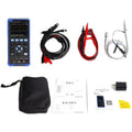 Owon HDS272 handheld digital oscilloscope with probes and accessories for portable electronics testing