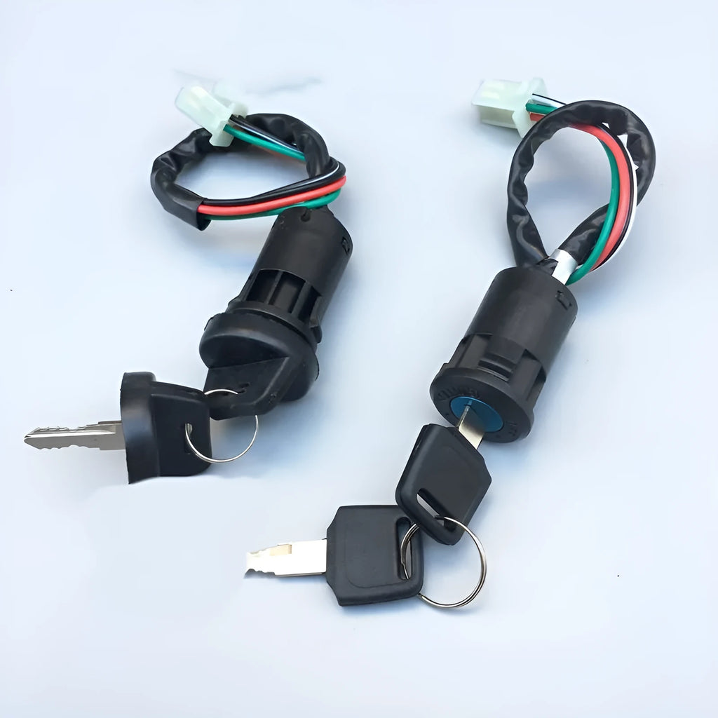 Waterproof electric door lock for car accessories with plastic housing and electrical connections