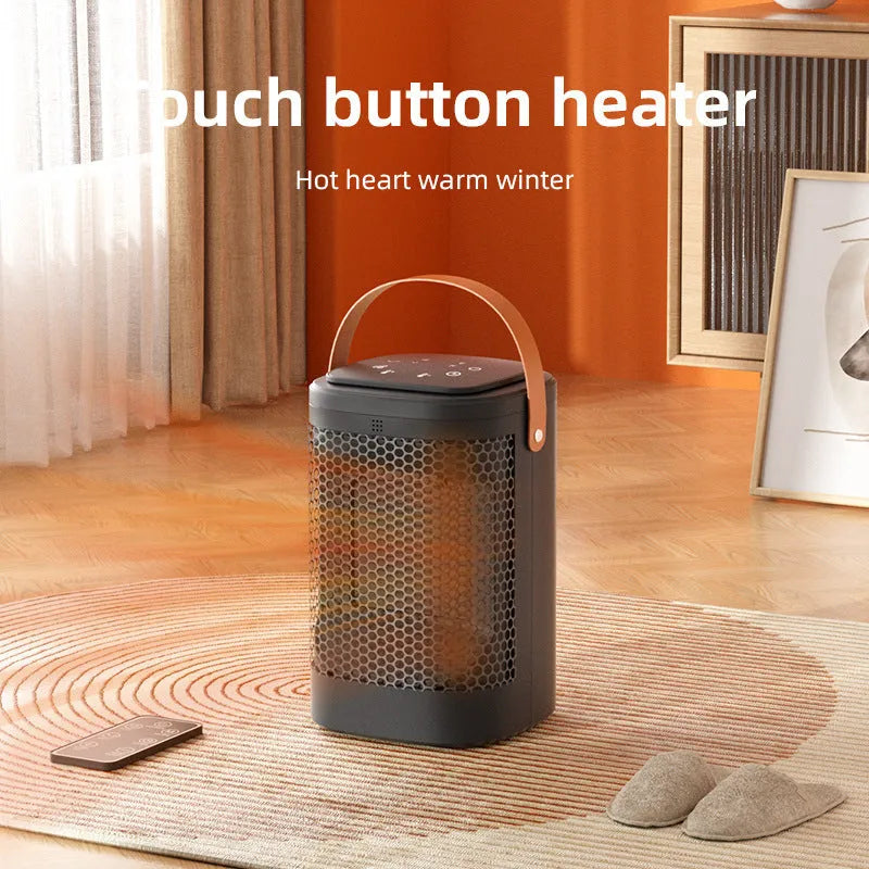 Electric heating radiator with touch screen display showing temperature settings