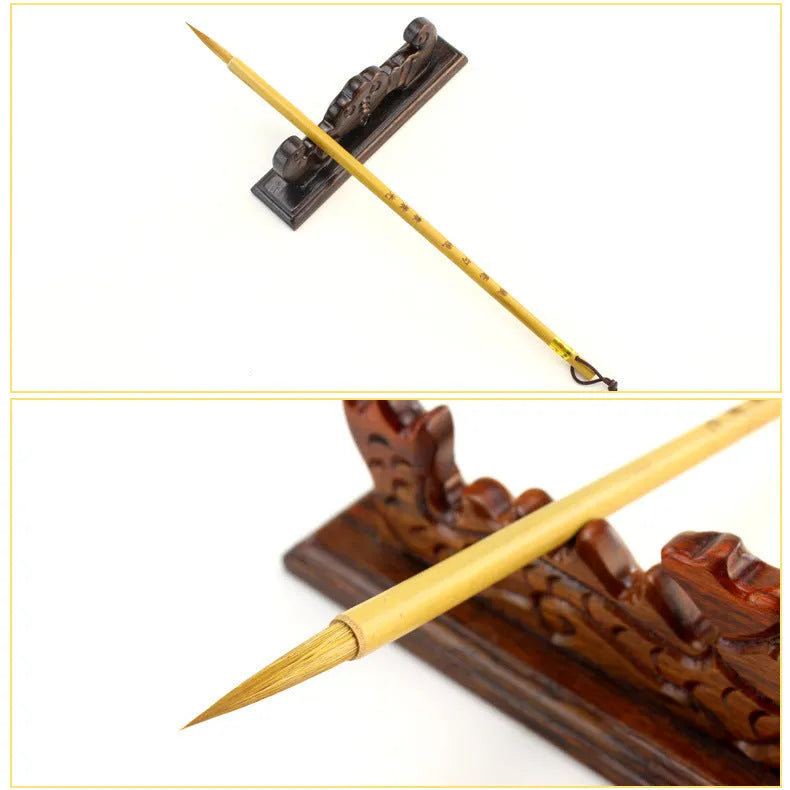 Langhao wolf hair calligraphy brush with traditional construction for Chinese writing