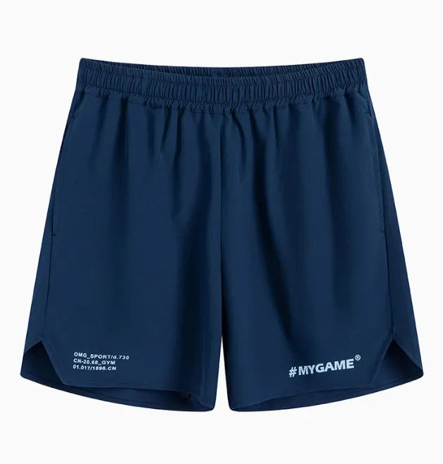 Men's grey quick-drying fitness shorts with high elasticity for summer training workouts.