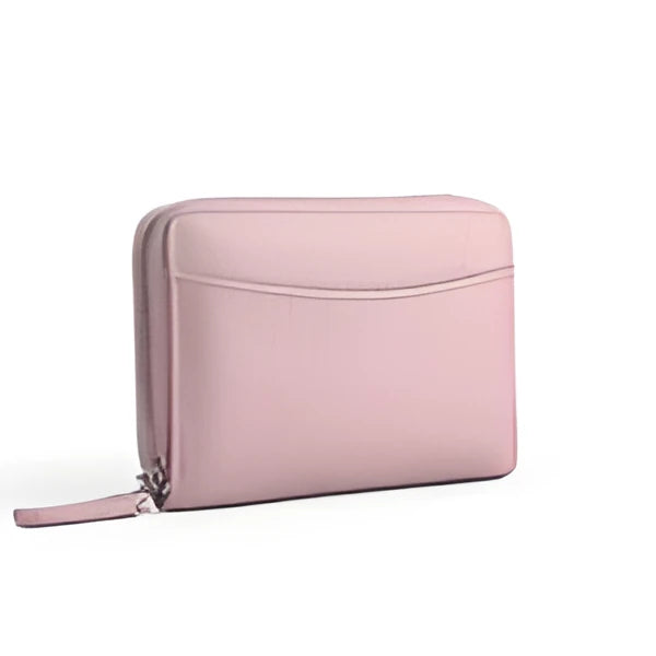 Genuine cowhide leather coin purse with zip closure in multiple solid colours