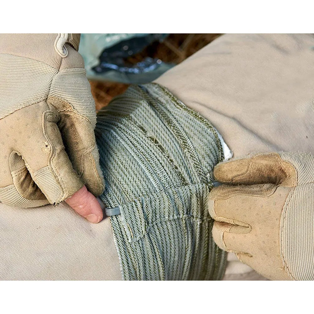 Portable tactical haemostatic bandage and gauze tape in 4-inch and 6-inch sizes for first aid.
