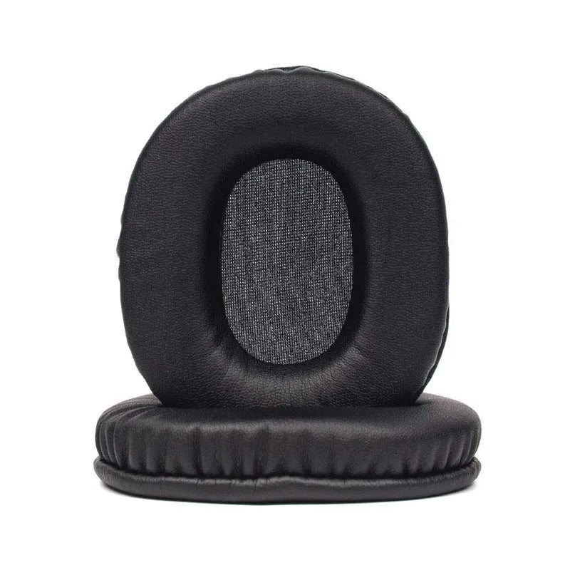 Black PU leather headphone covers designed for Sony 1R models, shown as a set of two pieces.