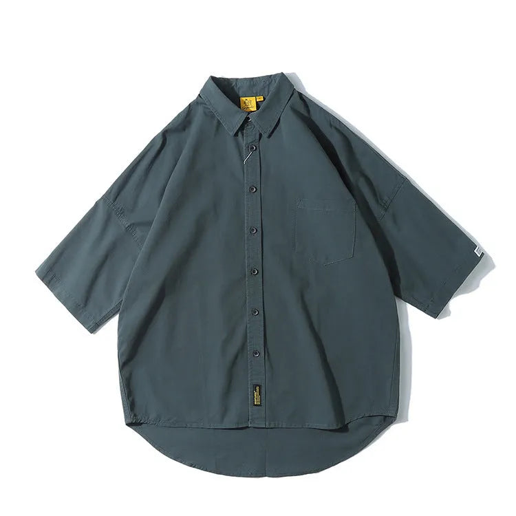Men's loose fit cotton summer shirt in multiple colours with short and long sleeve options