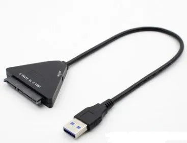 Black USB 3.0 to SATA adapter cable for external hard drive connection