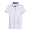 Man wearing a loose-fit quick-drying polo shirt in a solid colour with short sleeves and asymmetric detail.