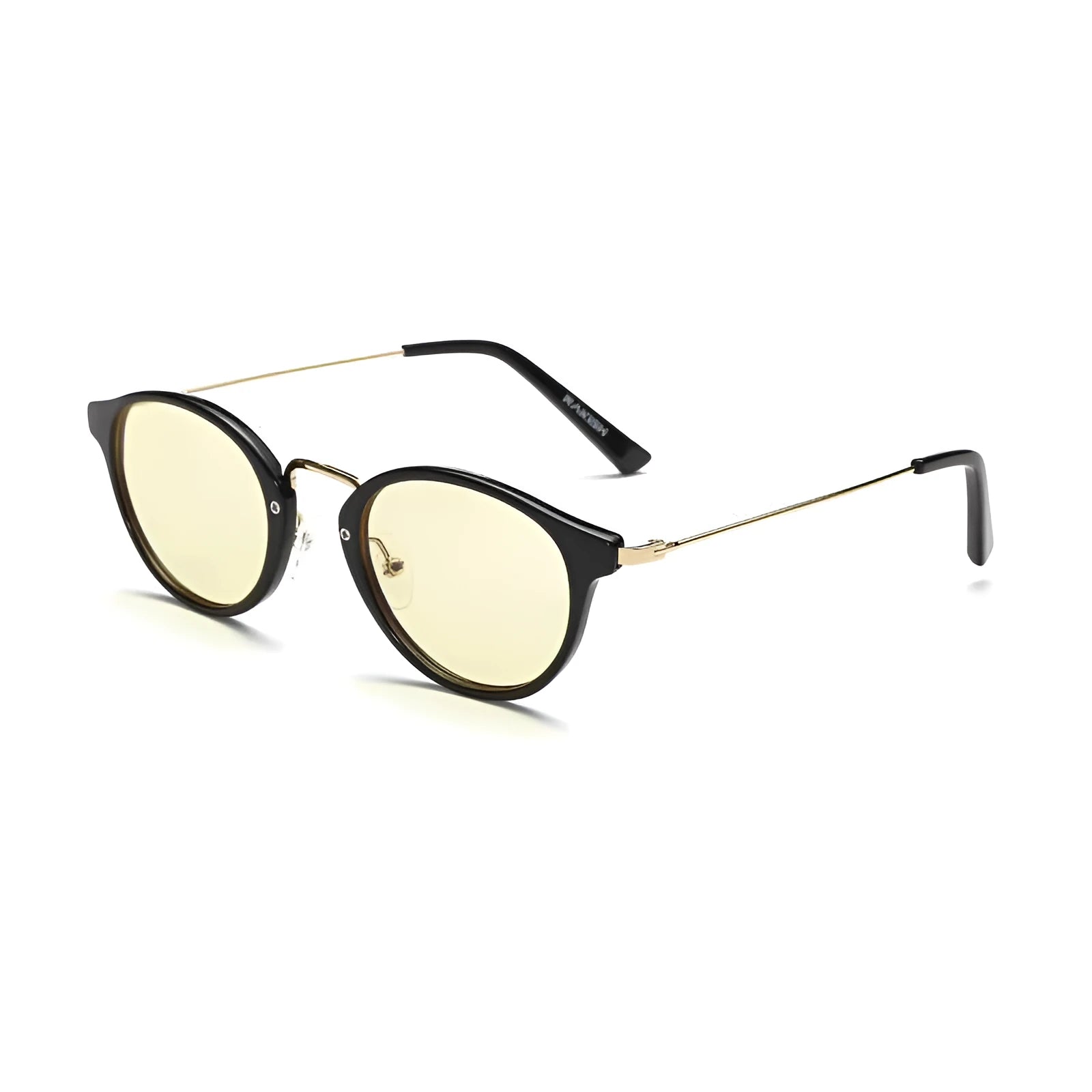 Anti-blue light literary glasses frame in PC material showing bright black, amber, purple and purple leopard colour options.