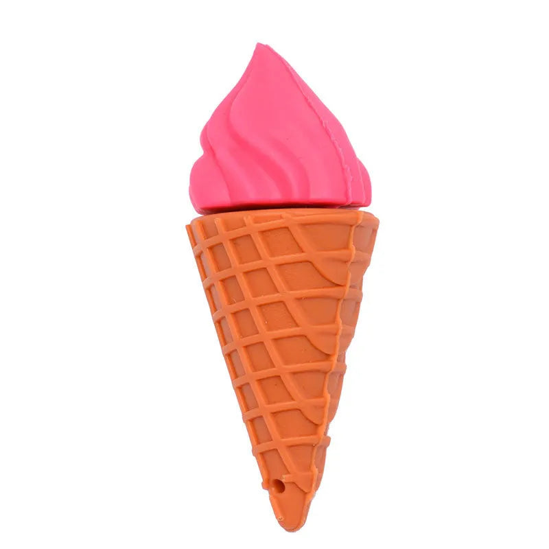 Cute mini ice cream shaped novelty USB flash drive on a white background.
