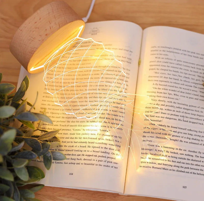 Cartoon pineapple-shaped bedside night light made from wood and acrylic with a dimmer switch.