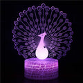 Colourful 3D acrylic USB touch table lamp with night scene design on 9.5cm base