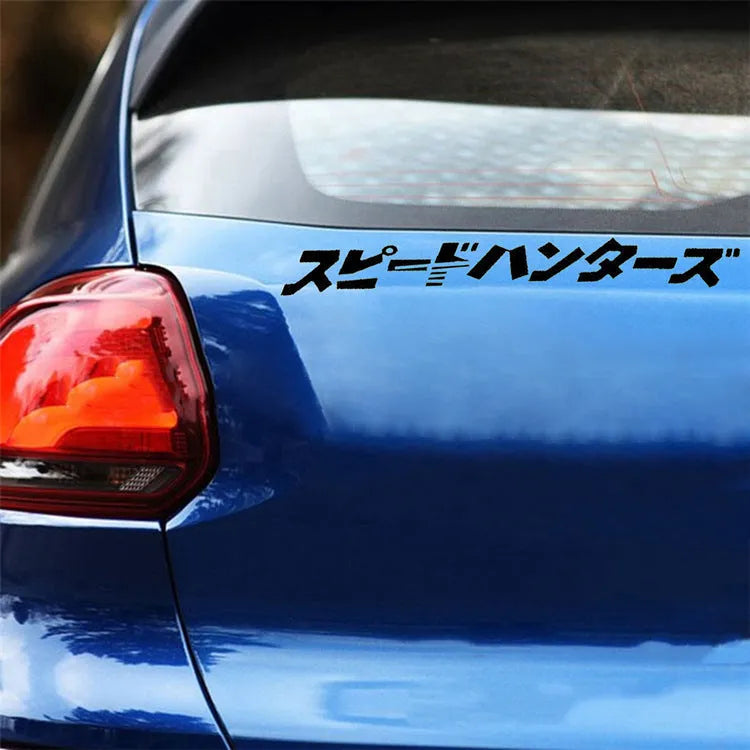 35x35cm square reflective Japanese car sticker on vehicle window