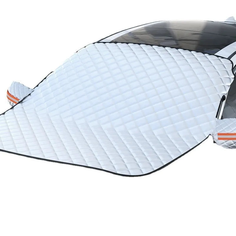 Large SUV winter car cover with aluminium foil material and magnetic edge attachments