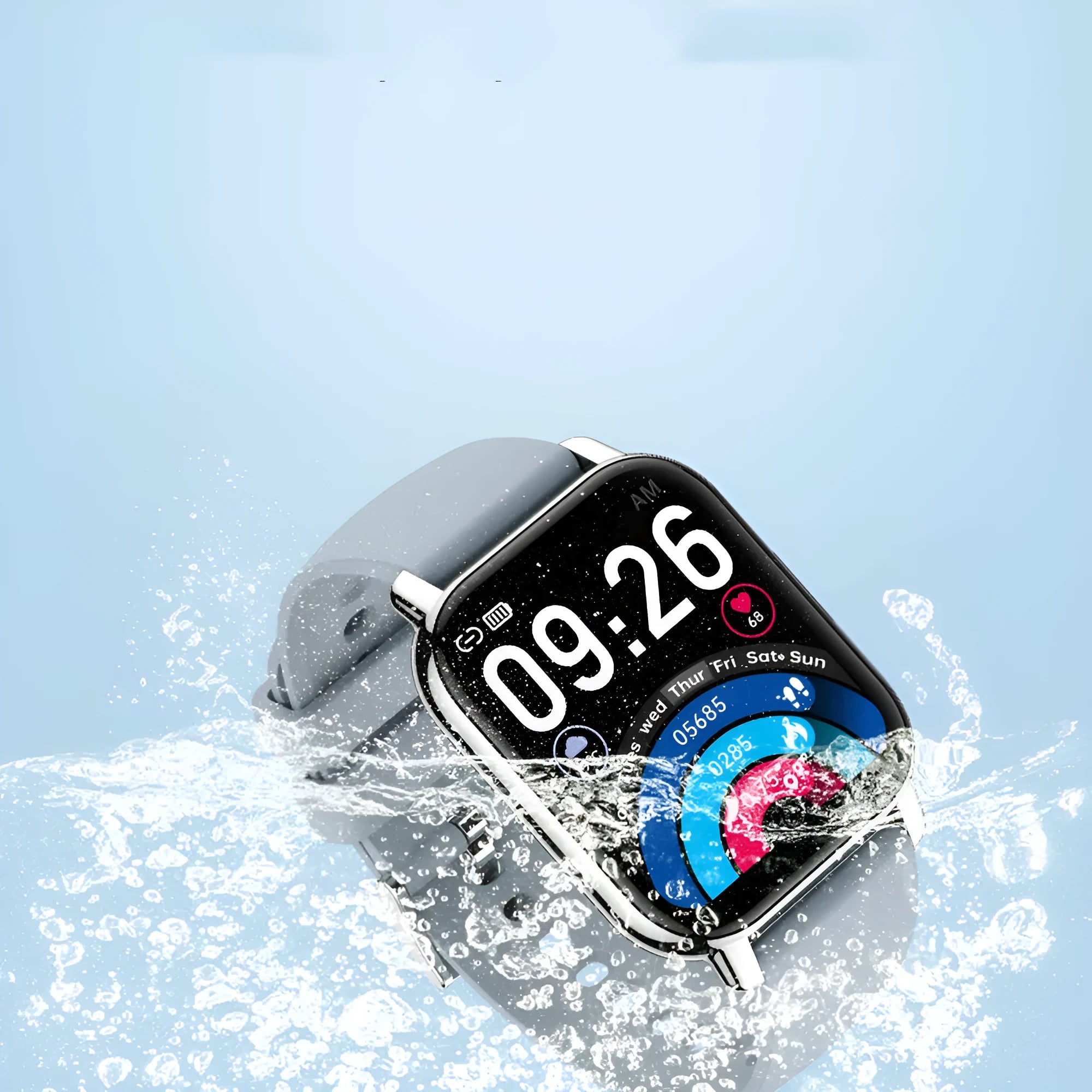 P66 smart watch with 1.85 inch TFT screen silicone wristband heart rate blood pressure Bluetooth call