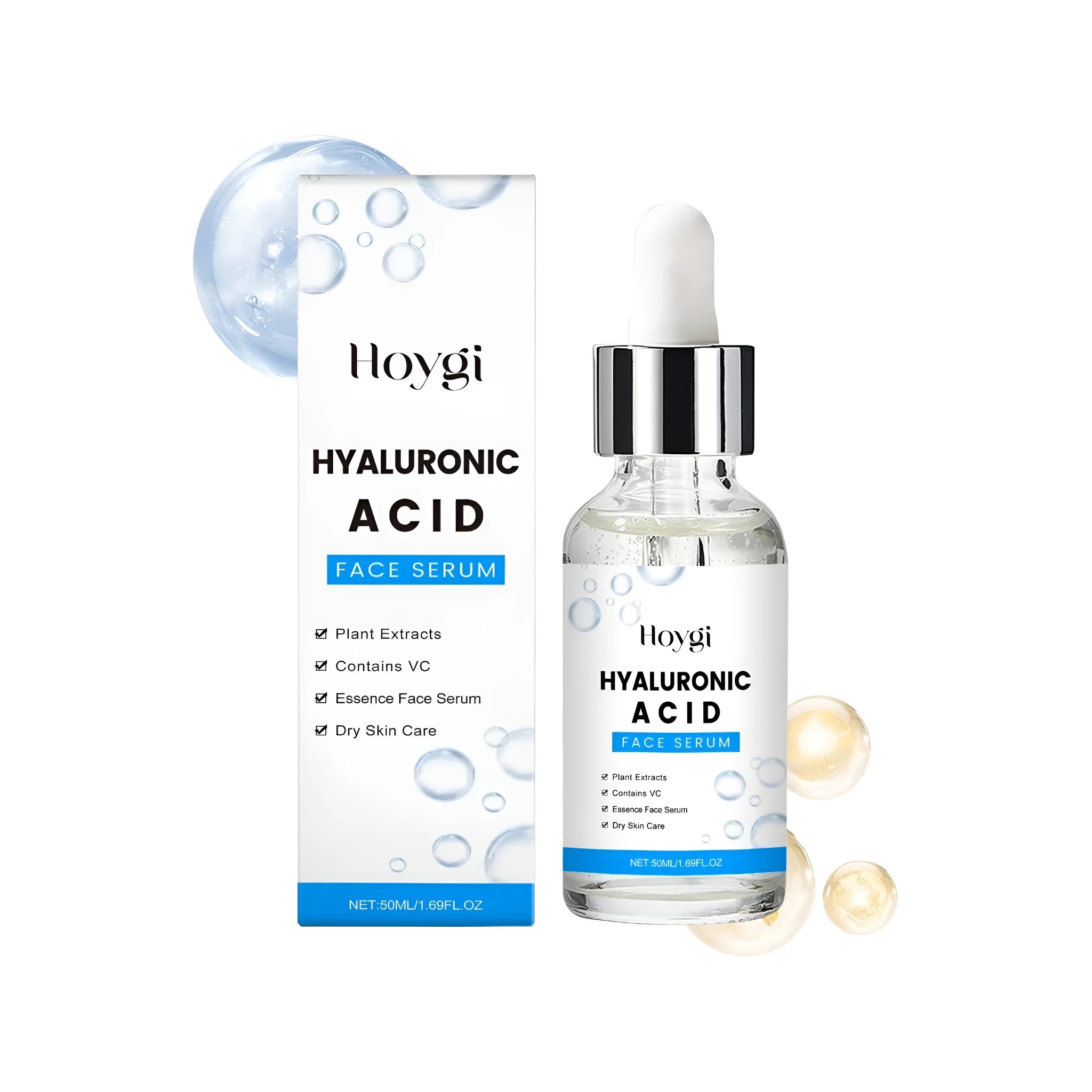 50ml hyaluronic acid face serum bottle with vitamin C and Centella asiatica extract