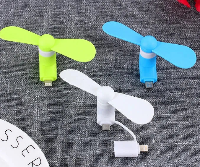 Mobile mini fan for phone cooling, 15g, micro USB, available in 6 colours