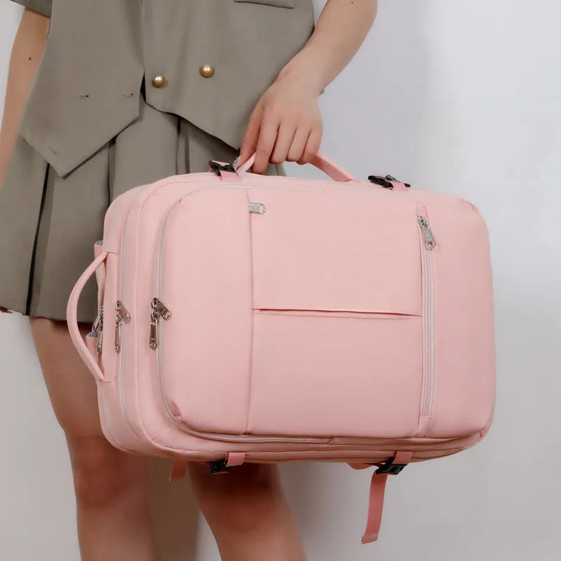 Waterproof Oxford cloth backpack for business travel with multiple pockets and laptop compartment