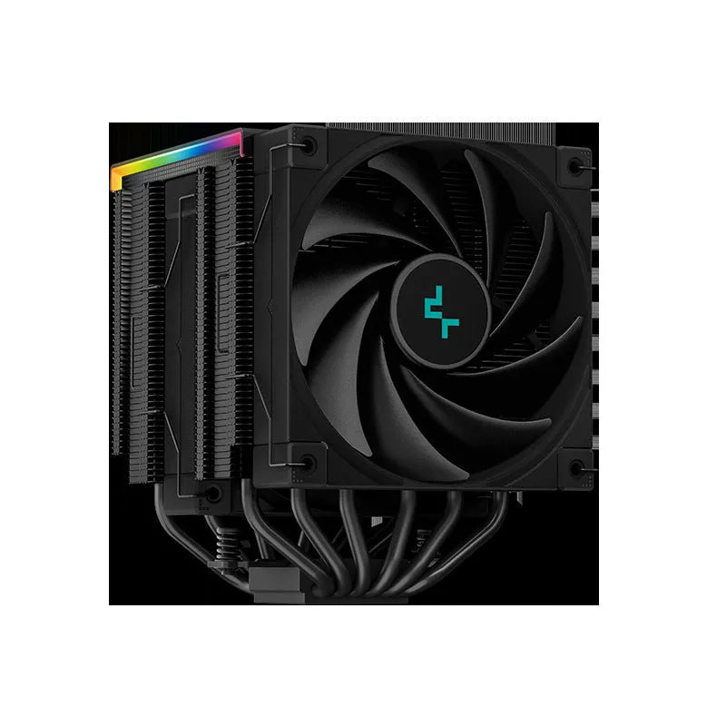 Twin tower computer CPU air cooler with digital display and copper aluminium radiator