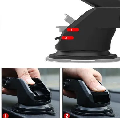 Universal telescopic long rod car phone bracket mount made from black ABS plastic