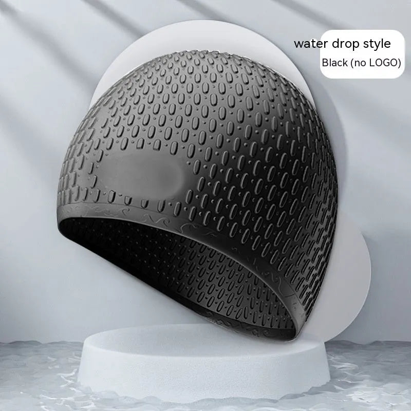 Solid colour silicone swimming cap for adults in multiple colour options