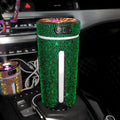 Rhinestone car humidifier with colourful LED lights, 15cm portable design for auto aromatherapy