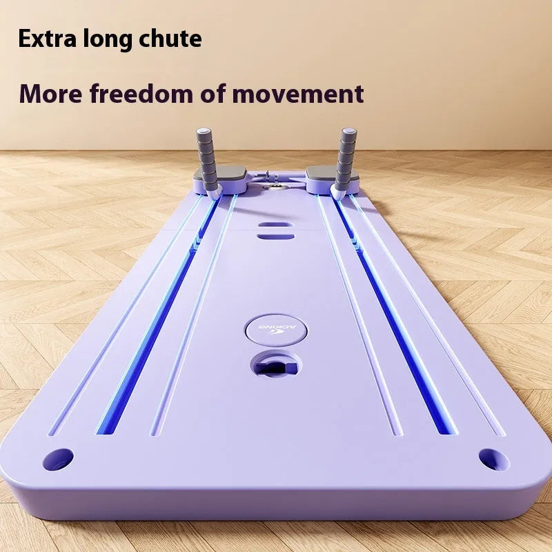 Purple household fitness board with automatic rebound abdominal wheel for multi-functional exercises