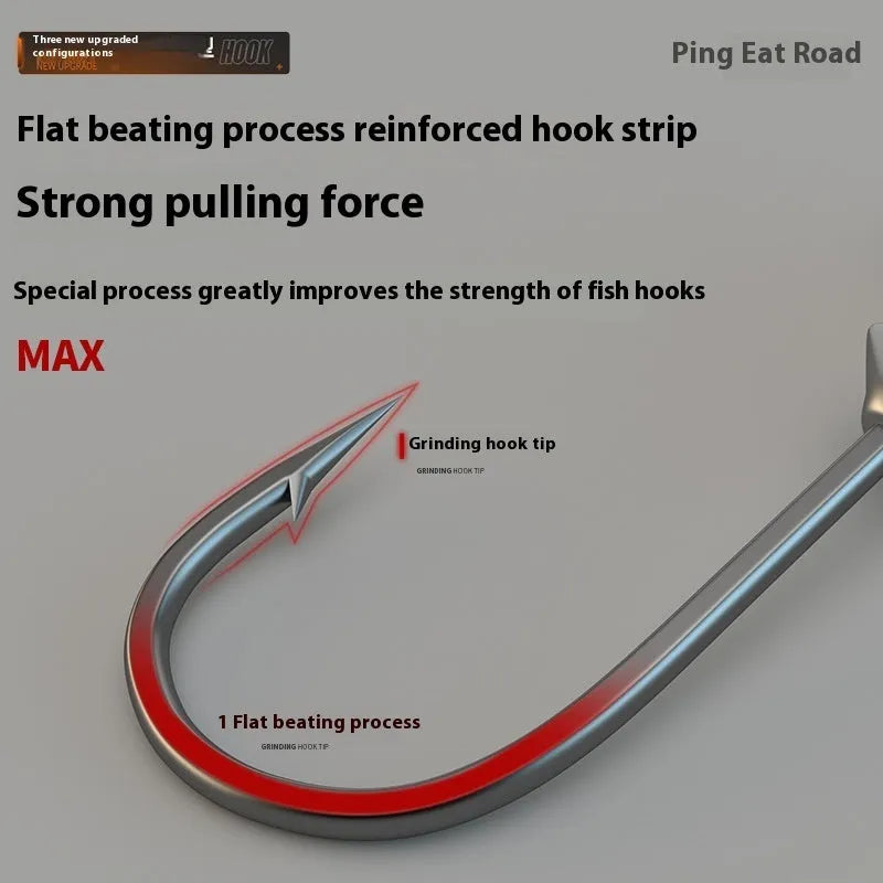 50-piece set of steel jig hooks in primary colours with a lead-headed hook for fishing.