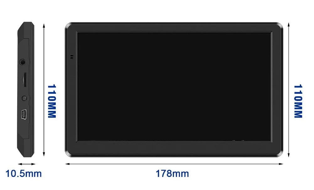 7-inch portable car GPS navigation device with bracket and charger