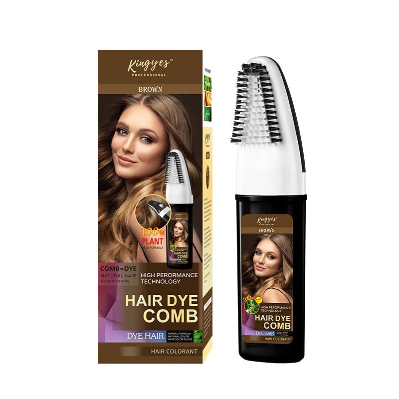 Hair dye colouring comb kit with 200ml bottles of Black, Wine Red and Dark Brown cream hair colour