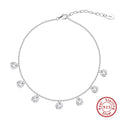 Geometric round S925 silver anklet with gold or platinum plating options