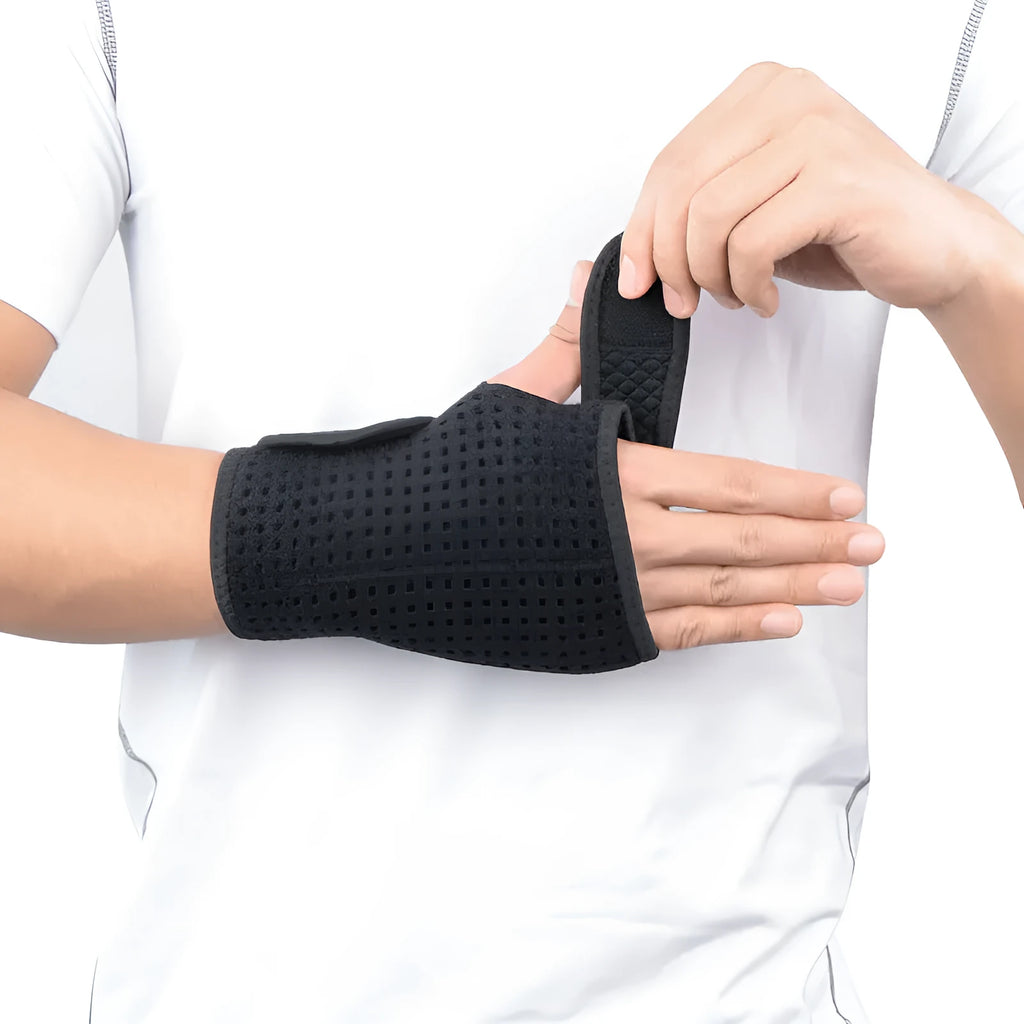 Men's joint tendon sheath fixed support gloves showing neoprene and aluminium plywood construction for sports