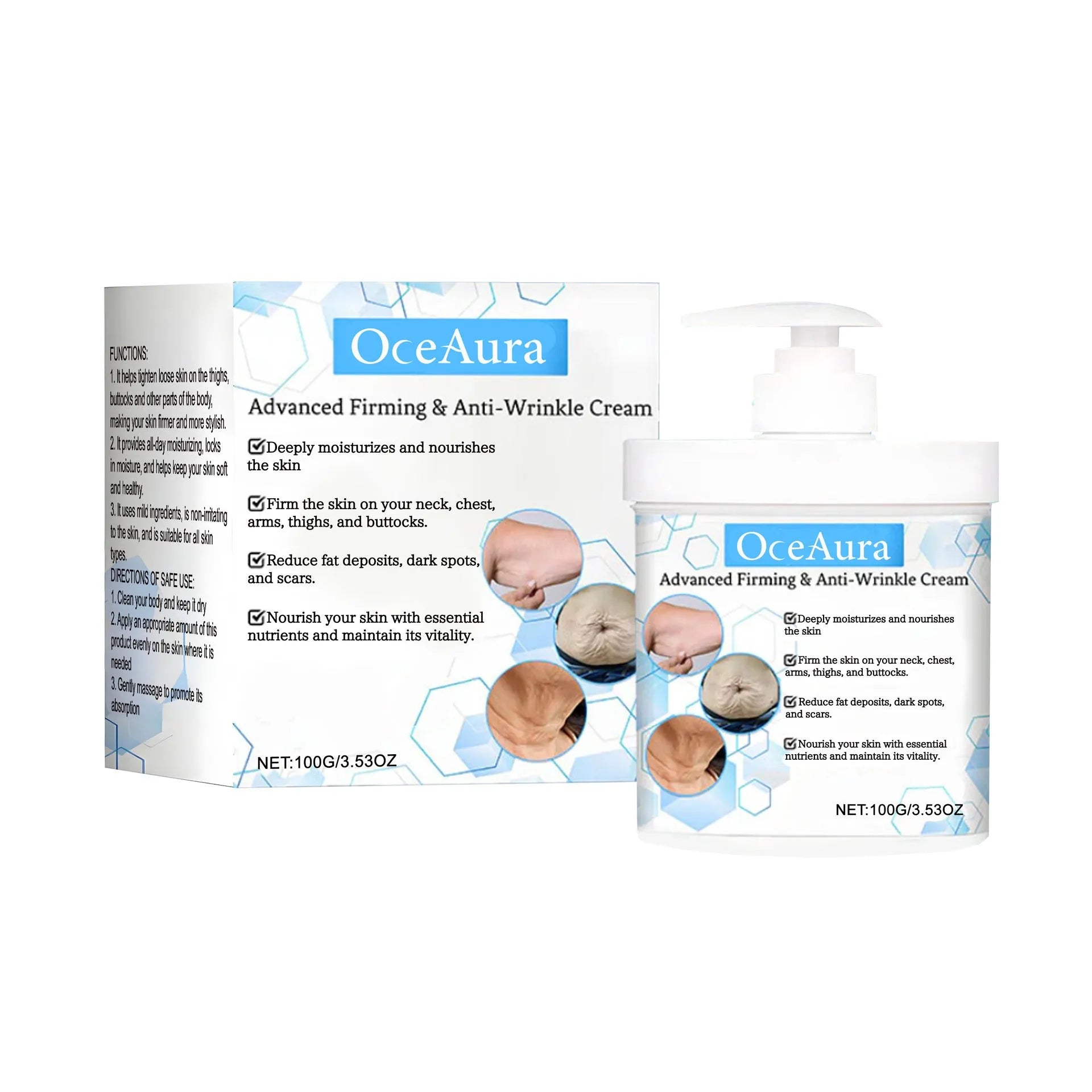 100g jar of gentle body moisturiser with glycerin, hyaluronic acid, nicotinamide and coffee extract