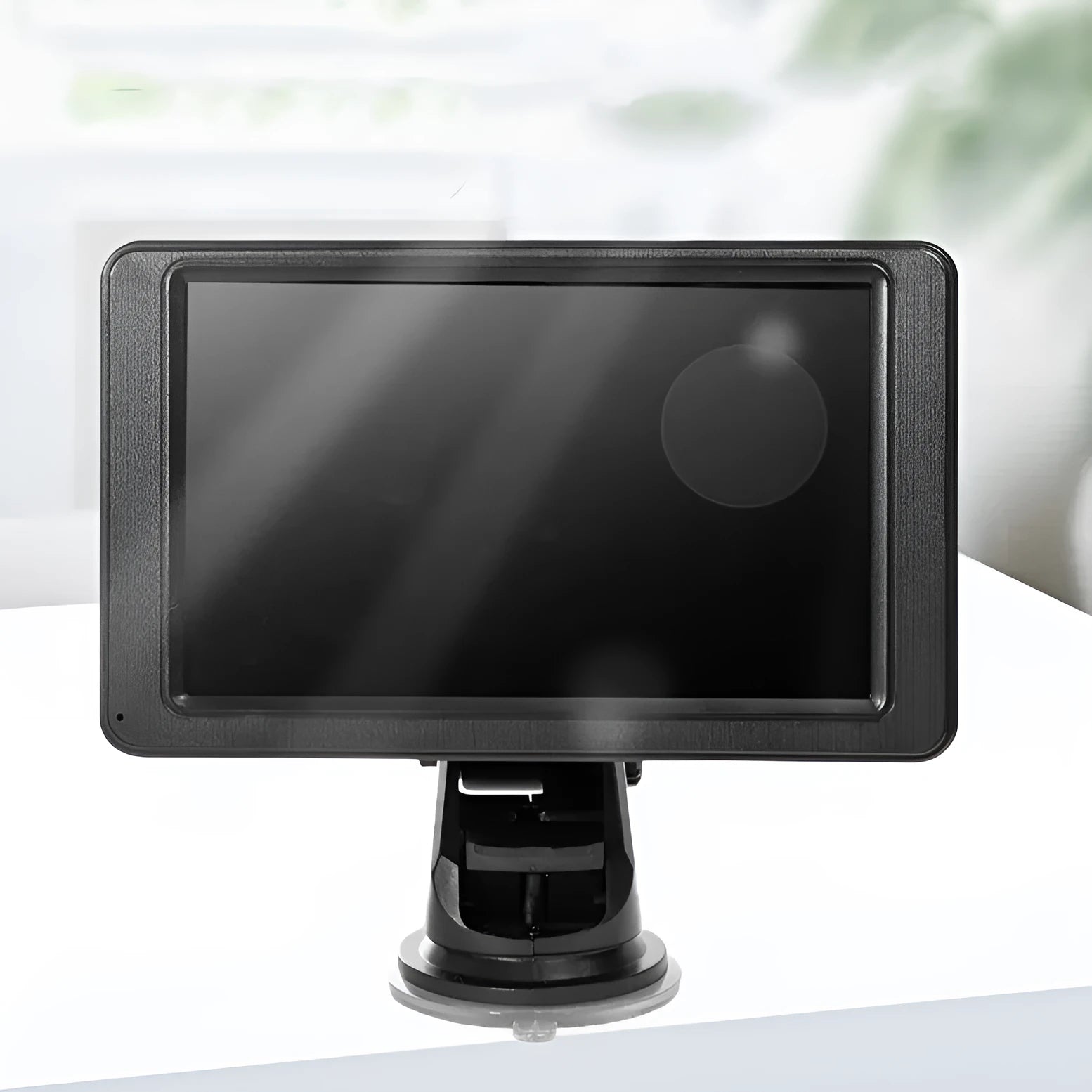 Black vehicle-mounted 7-inch MP5 player with LCD screen and included mounting accessories
