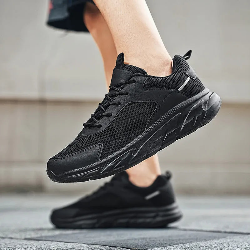 Men's lightweight casual mesh running shoes in beige with breathable EVA sole and low top design