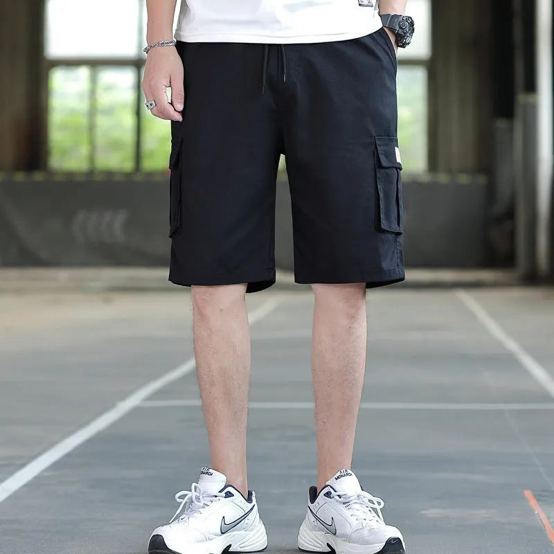 Men's loose casual trousers with giraffe pattern in camouflage colour