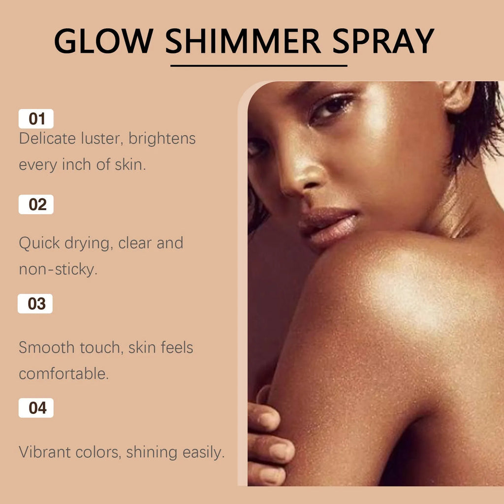 100ml shiny body spray bottle for temporary skin glitter decoration with mica particles