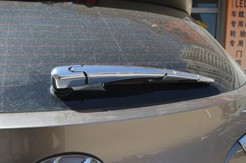 Set of four silvery ABS plastic rear wiper cover trims for a Hyundai car.